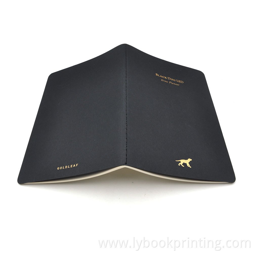 golden foiled soft cover thread stitched notebook with belly band